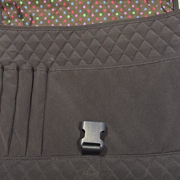 VERA BRADLEY QUILTED LAPTOP MESSENGER BAG NAVY BLUE - Picture 8 of 11